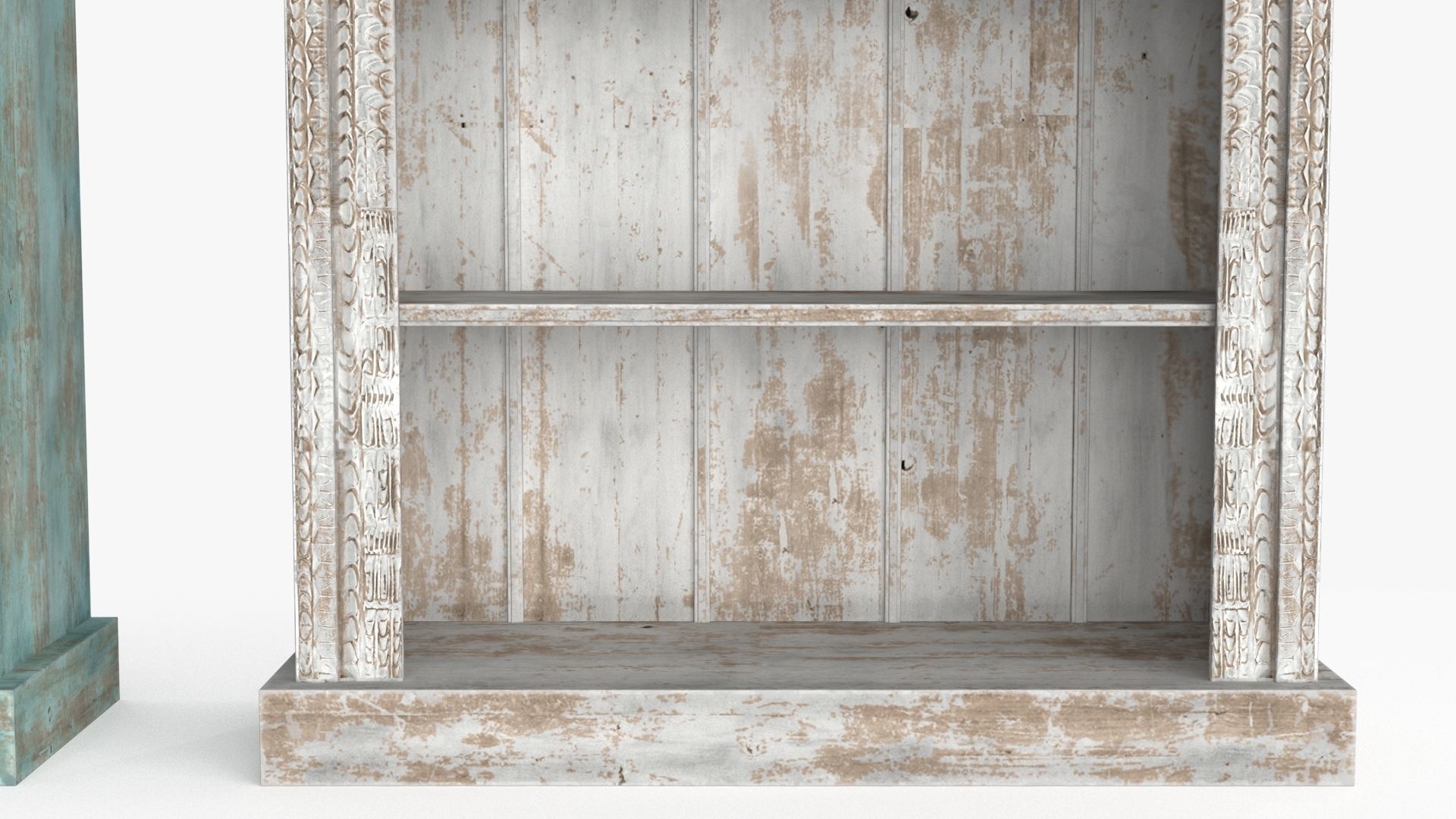 Vintage Bookcase Shelf Low-poly 3D model_5