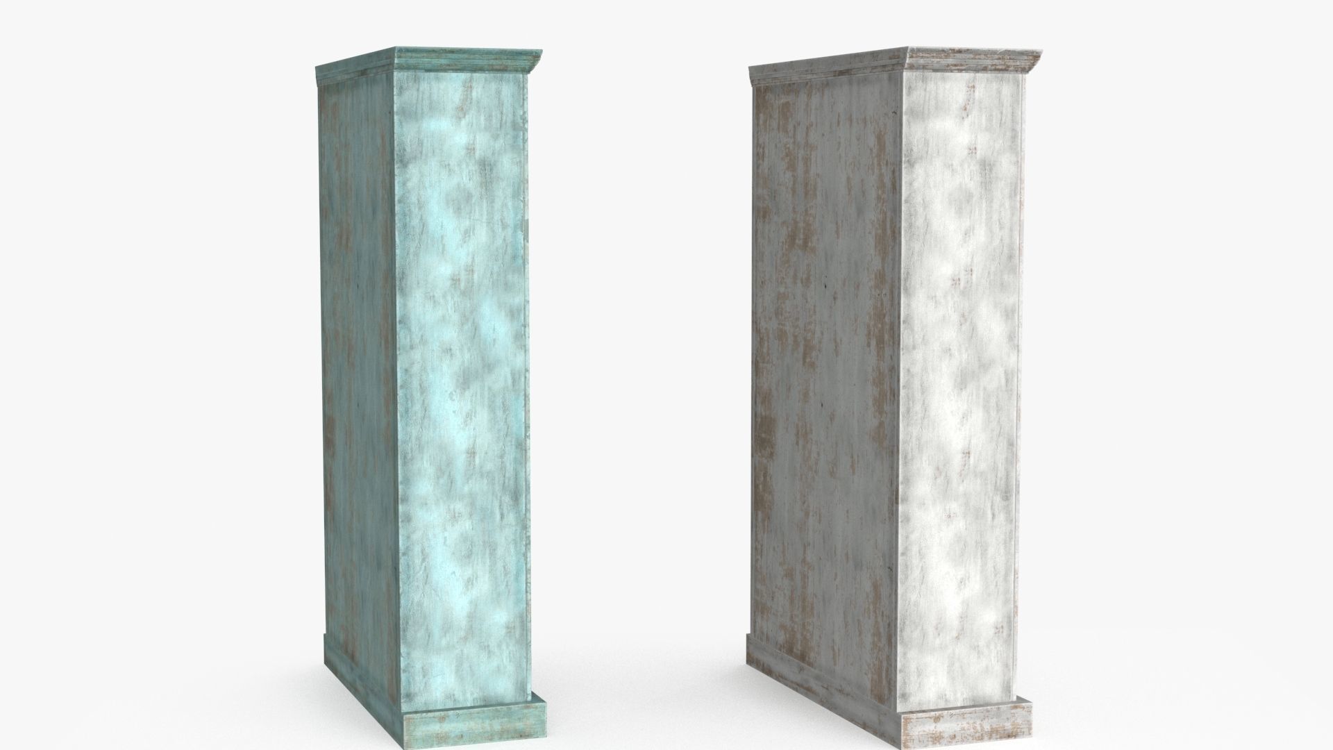 Vintage Bookcase Shelf Low-poly 3D model_12