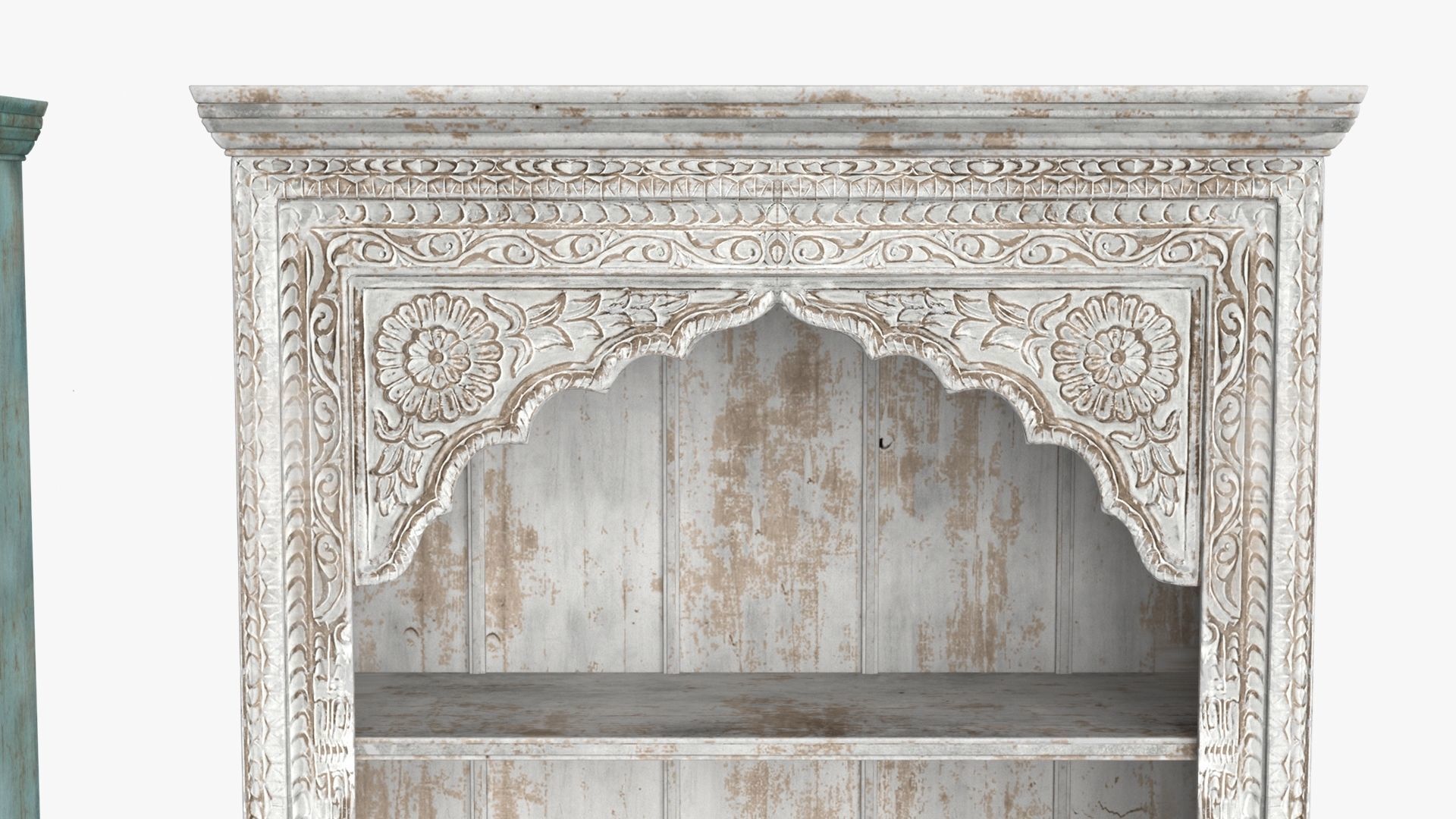 Vintage Bookcase Shelf Low-poly 3D model_4