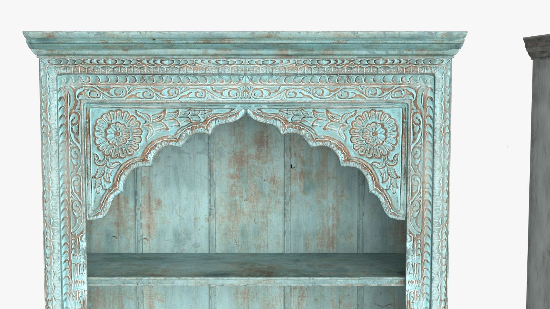 Vintage Bookcase Shelf Low-poly 3D model_3