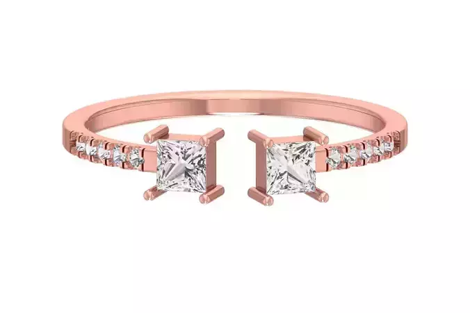 Open End Light Weight Princess stone Band Ring