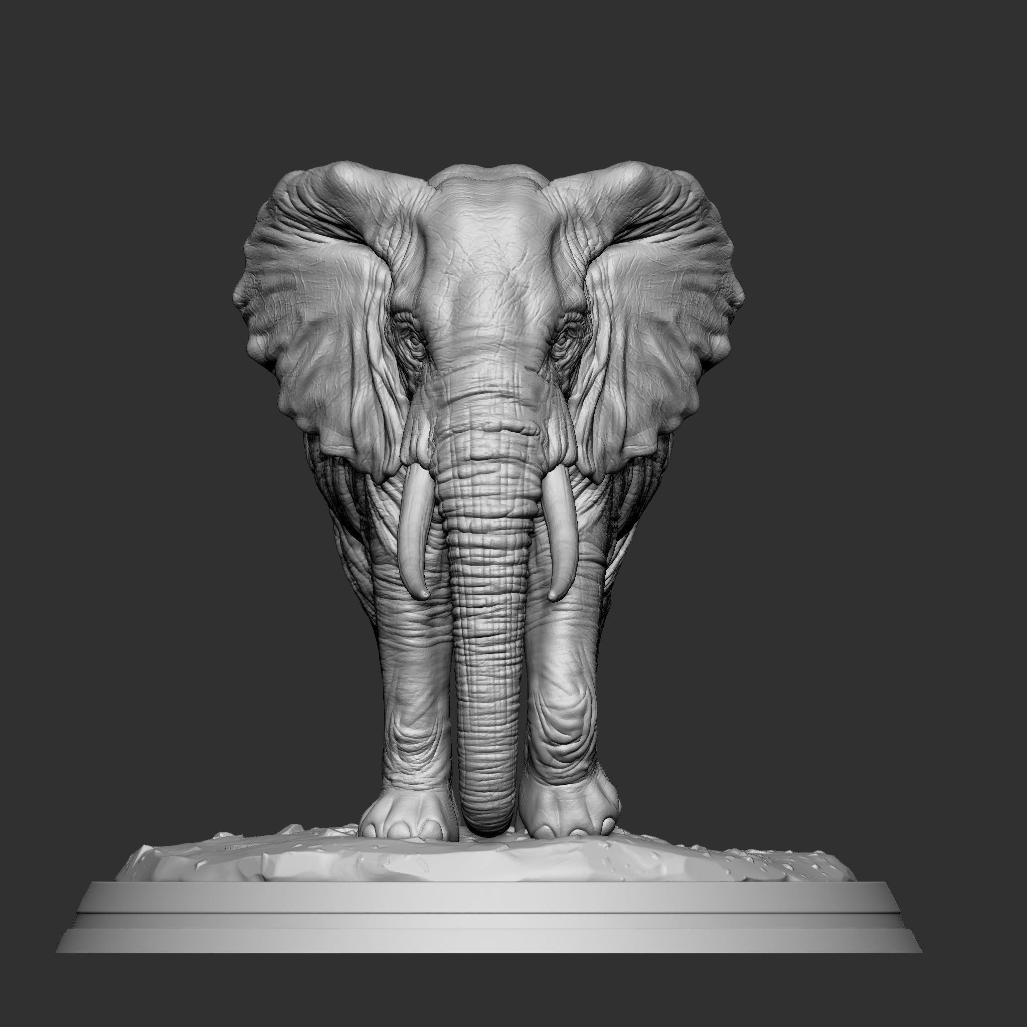 ELEPHANT statue 3D print model_2