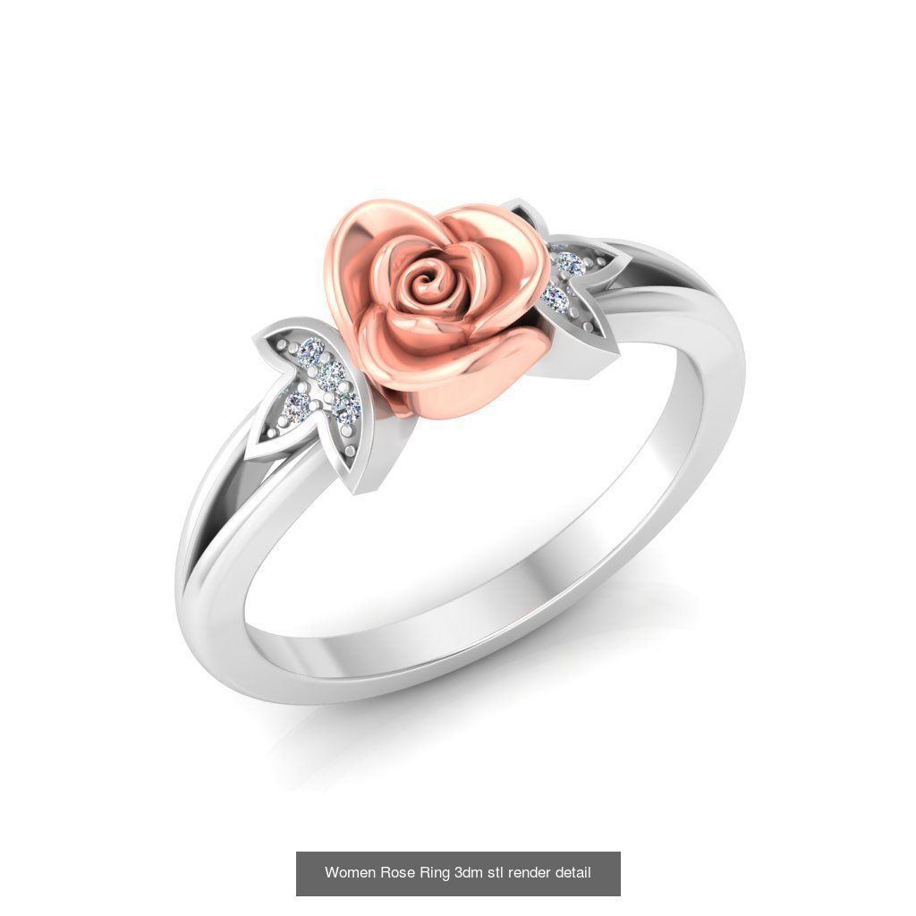 32 Women Rose Ring 3dm stl render detail 3D print model 3D Model Collection_13