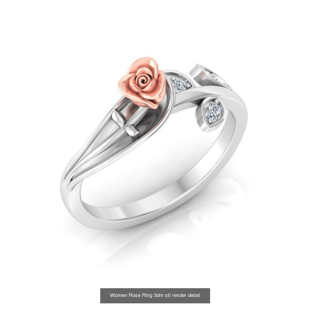 32 Women Rose Ring 3dm stl render detail 3D print model 3D Model Collection_32