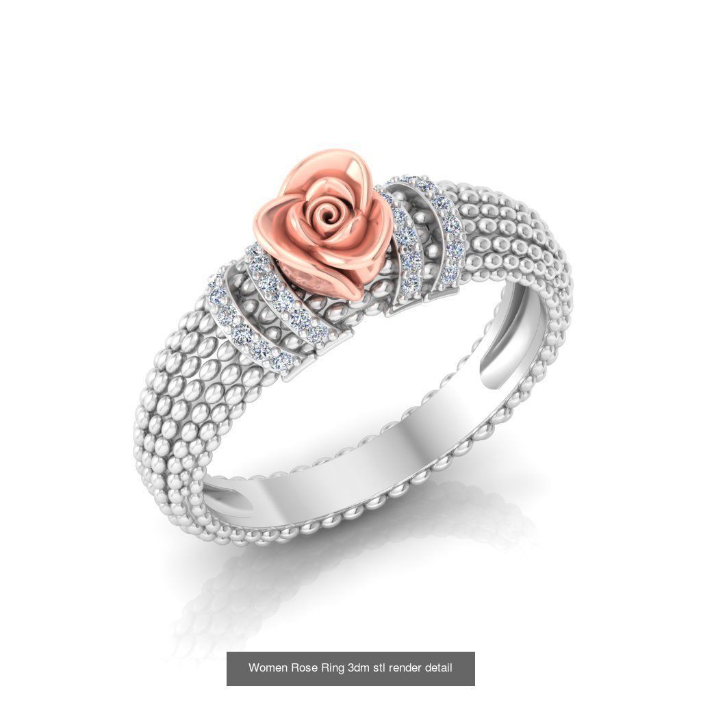 32 Women Rose Ring 3dm stl render detail 3D print model 3D Model Collection_27