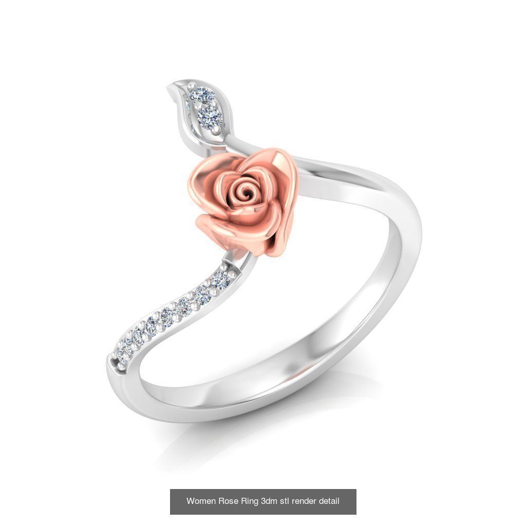 32 Women Rose Ring 3dm stl render detail 3D print model 3D Model Collection_30