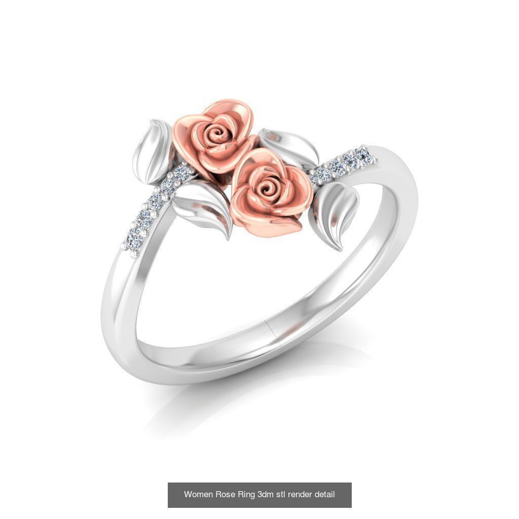 32 Women Rose Ring 3dm stl render detail 3D print model 3D Model Collection_15