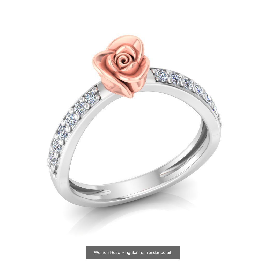32 Women Rose Ring 3dm stl render detail 3D print model 3D Model Collection_23