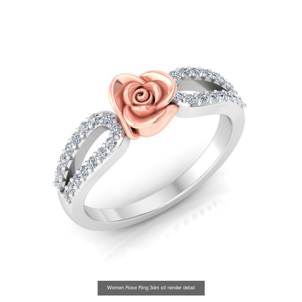 32 Women Rose Ring 3dm stl render detail 3D print model 3D Model Collection_17