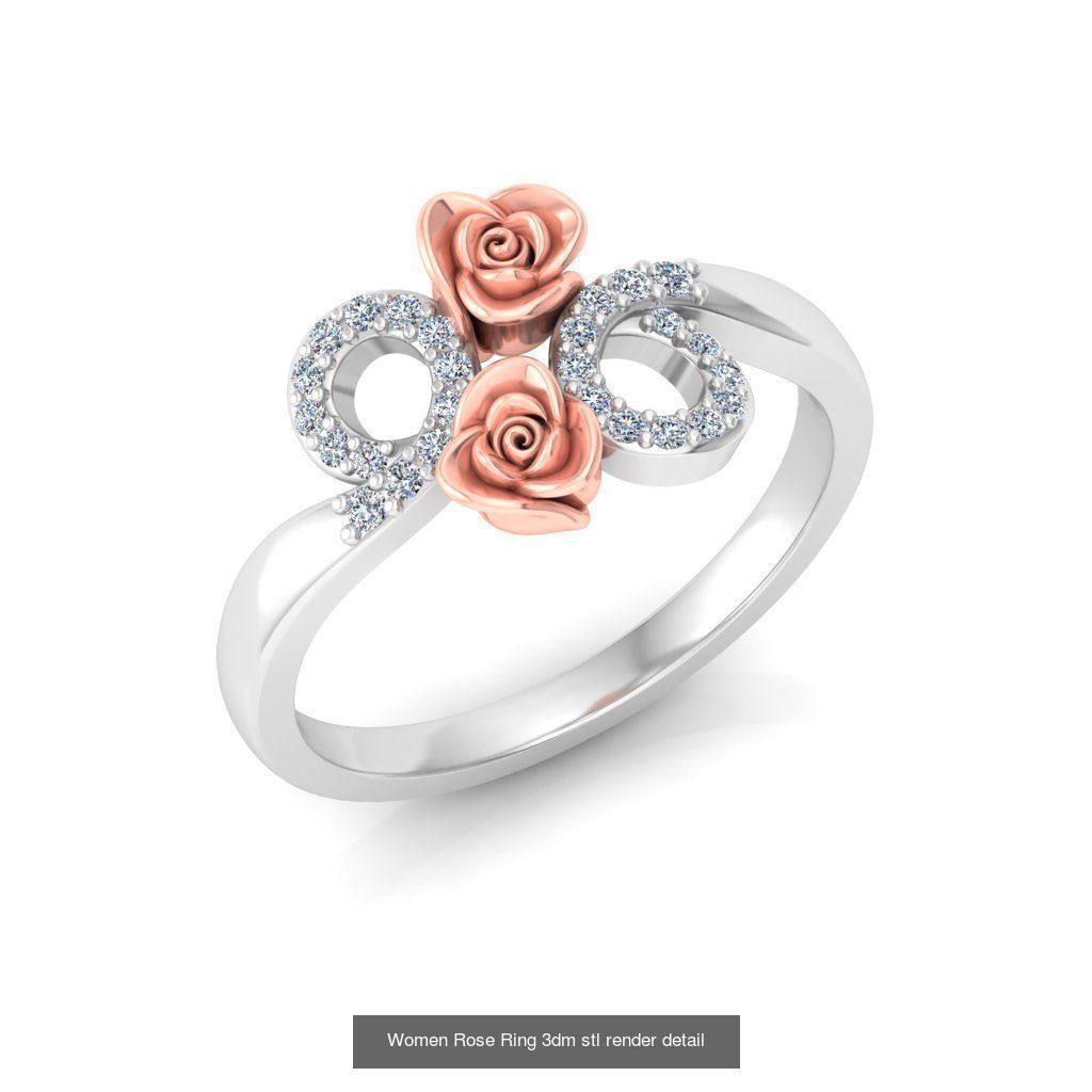 32 Women Rose Ring 3dm stl render detail 3D print model 3D Model Collection_12