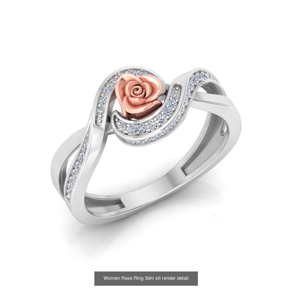 32 Women Rose Ring 3dm stl render detail 3D print model 3D Model Collection_18