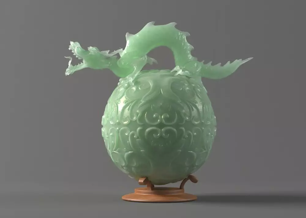Jade Dragon Chinese Ball 3D model_0