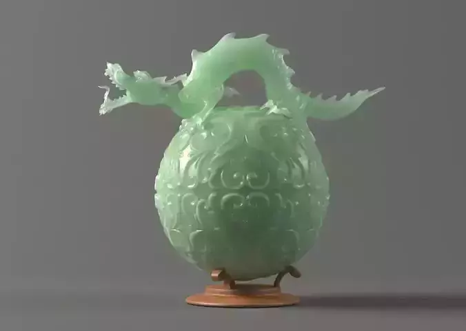 Jade Dragon Chinese Ball 3D model