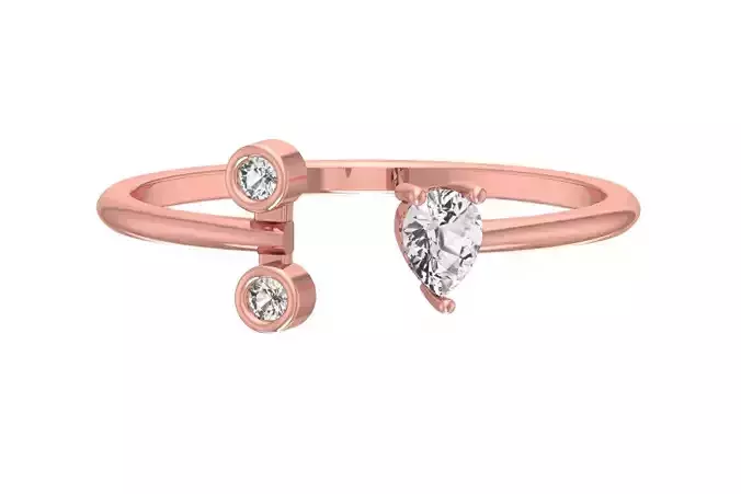 Three Stone Light Weight Band Ring