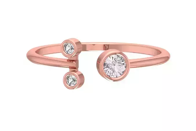 Three Stone Light Weight Band Ring