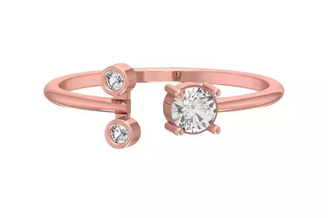 Three Stone Light Weight Band Ring