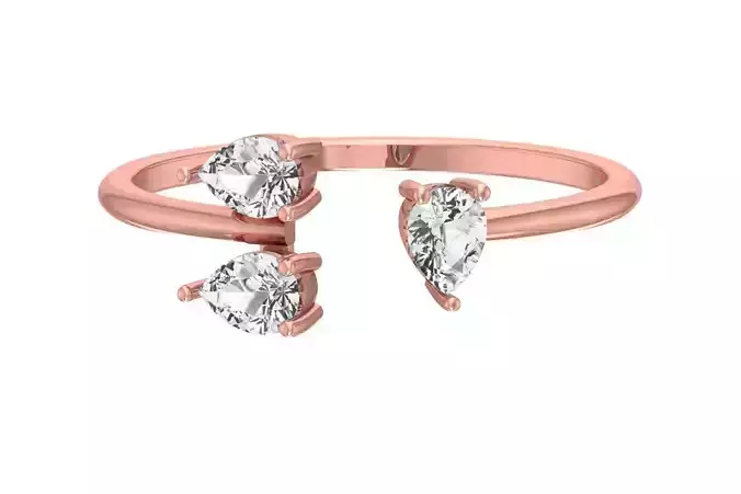 Three Stone Light Weight Band Ring