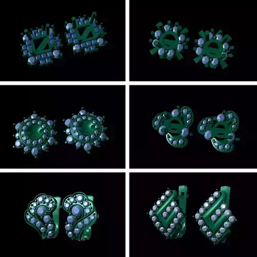 Hoop Earring Jewelry 3D STL Women Earring Diamond Print Model