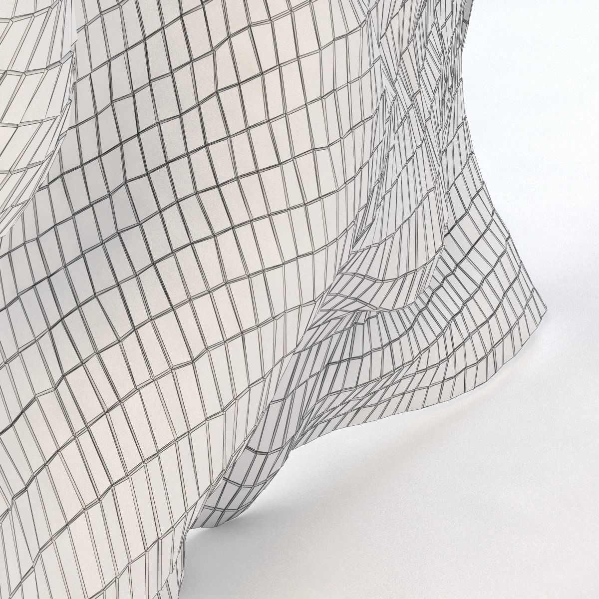 El Anatsui Red Block Curtain 3D model_3