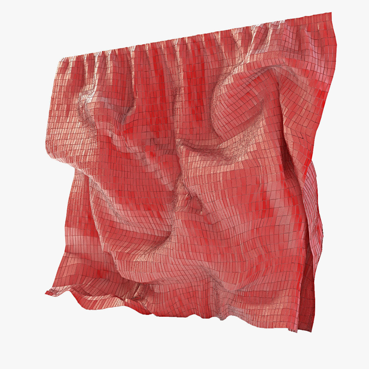El Anatsui Red Block Curtain 3D model_10