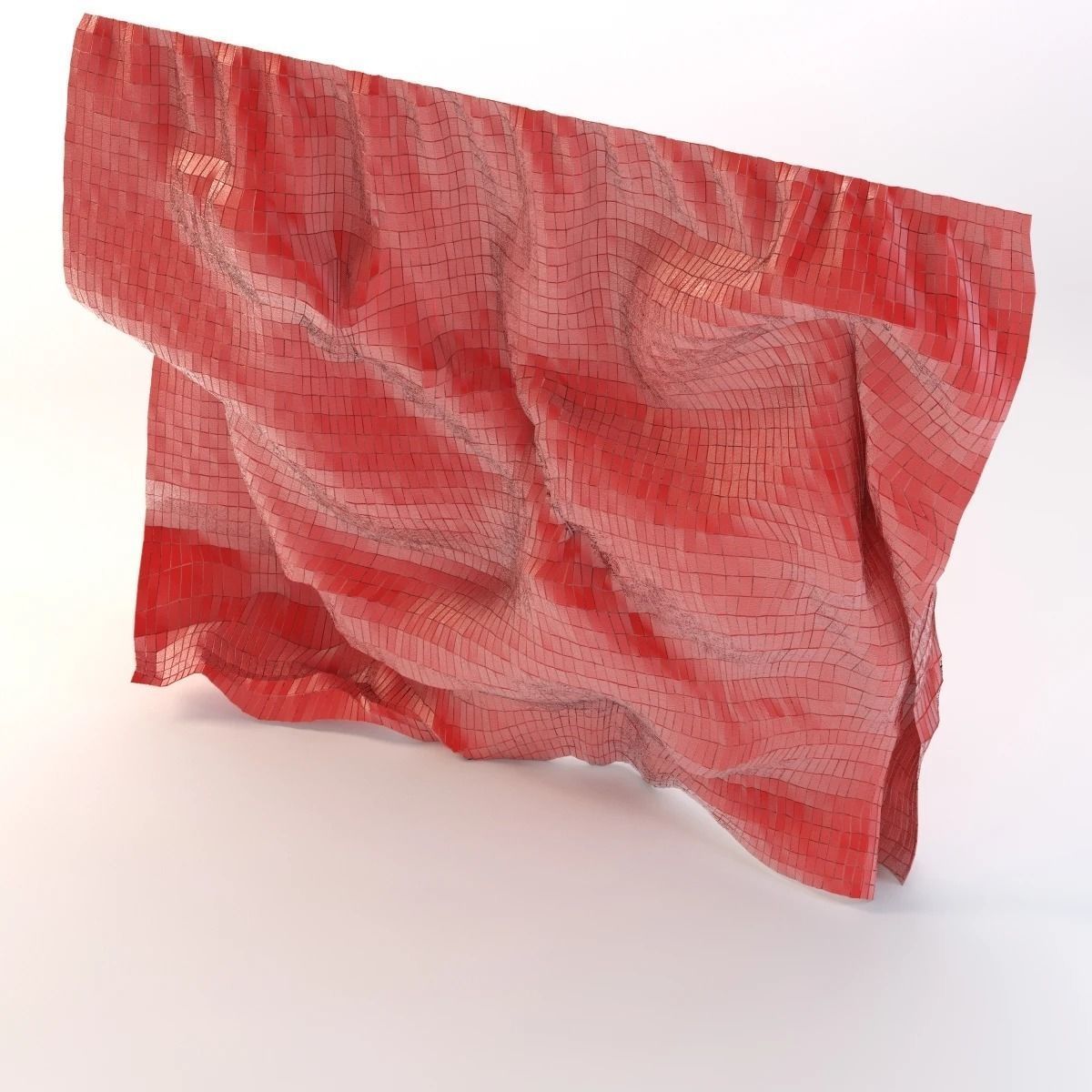 El Anatsui Red Block Curtain 3D model_7