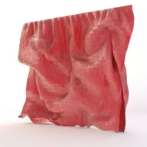 El Anatsui Red Block Curtain 3D model