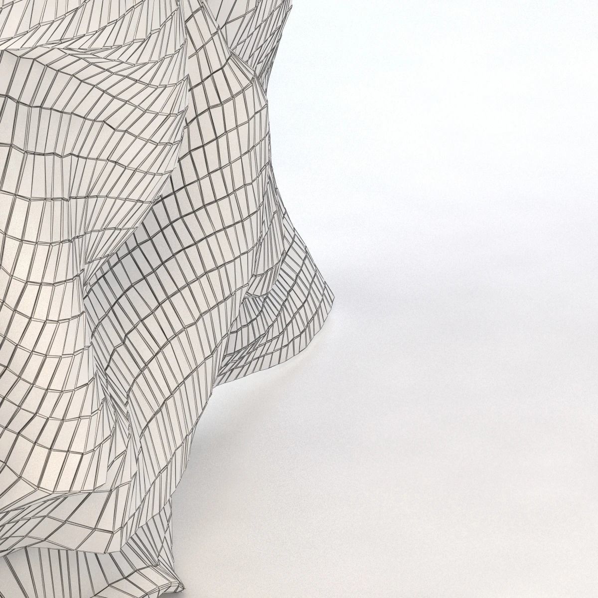 El Anatsui Red Block Curtain 3D model_5