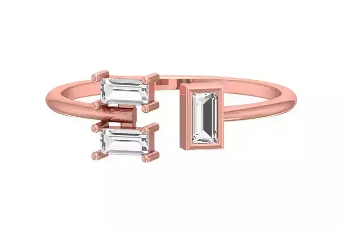 Three Stone Light Weight Band Ring