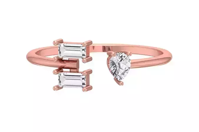 Three Stone Light Weight Band Ring