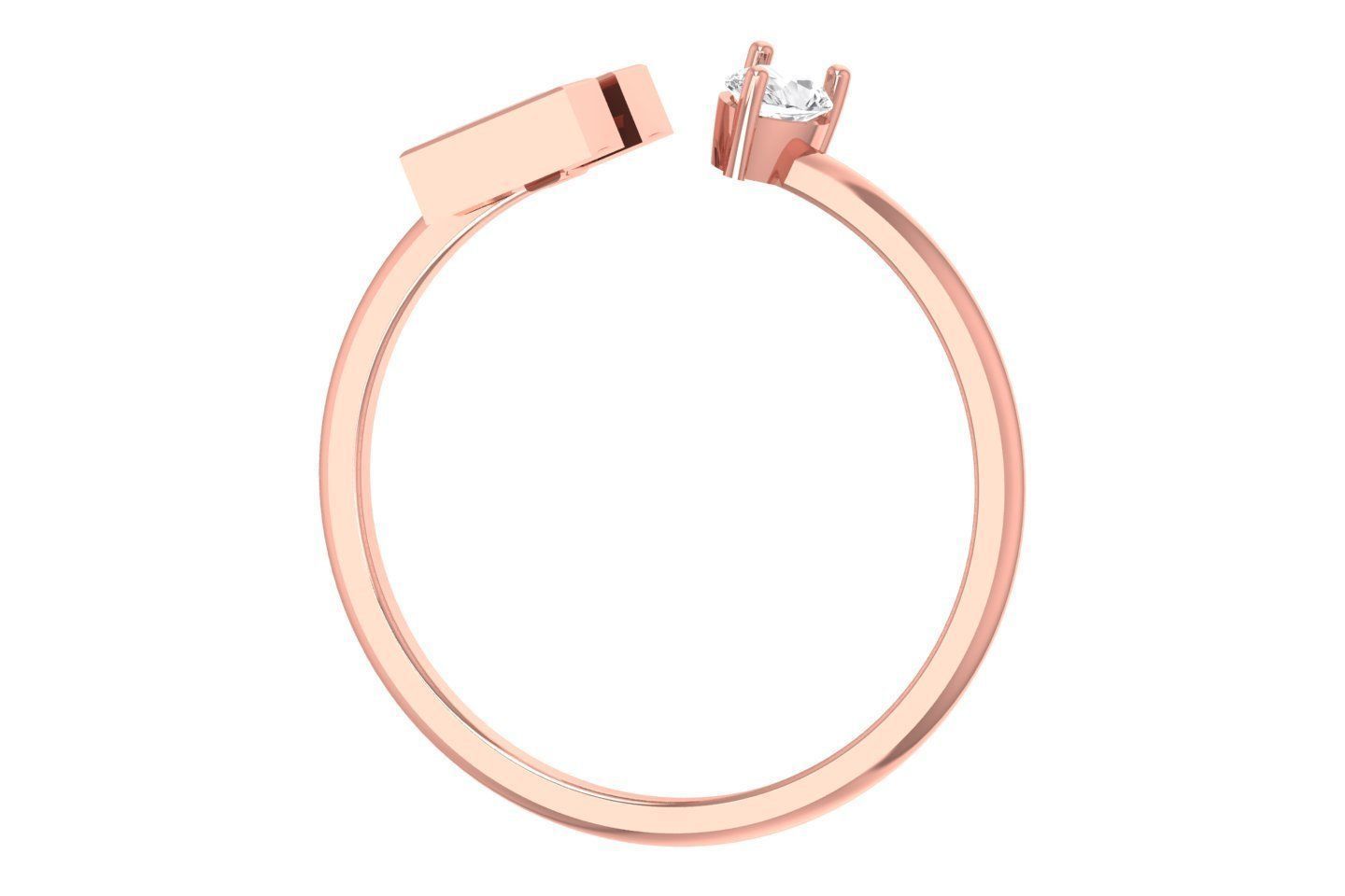 Three Stone Light Weight Band Ring 3D print model_2