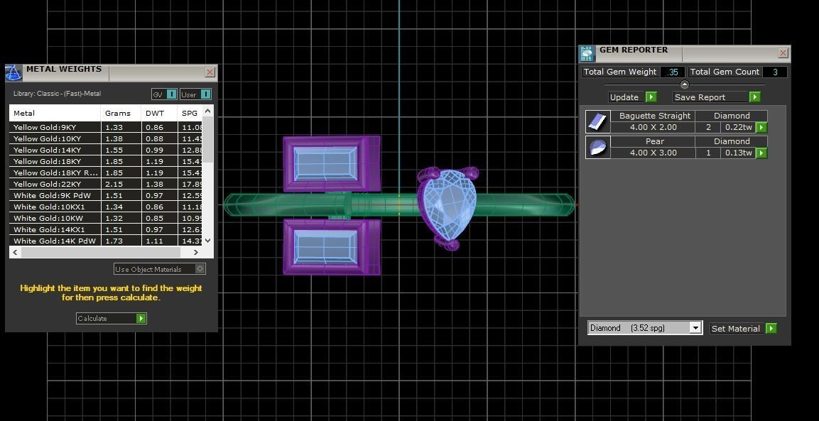 Three Stone Light Weight Band Ring 3D print model_4