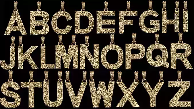 A to Z 26 Letters Nugget Pendant Collection  