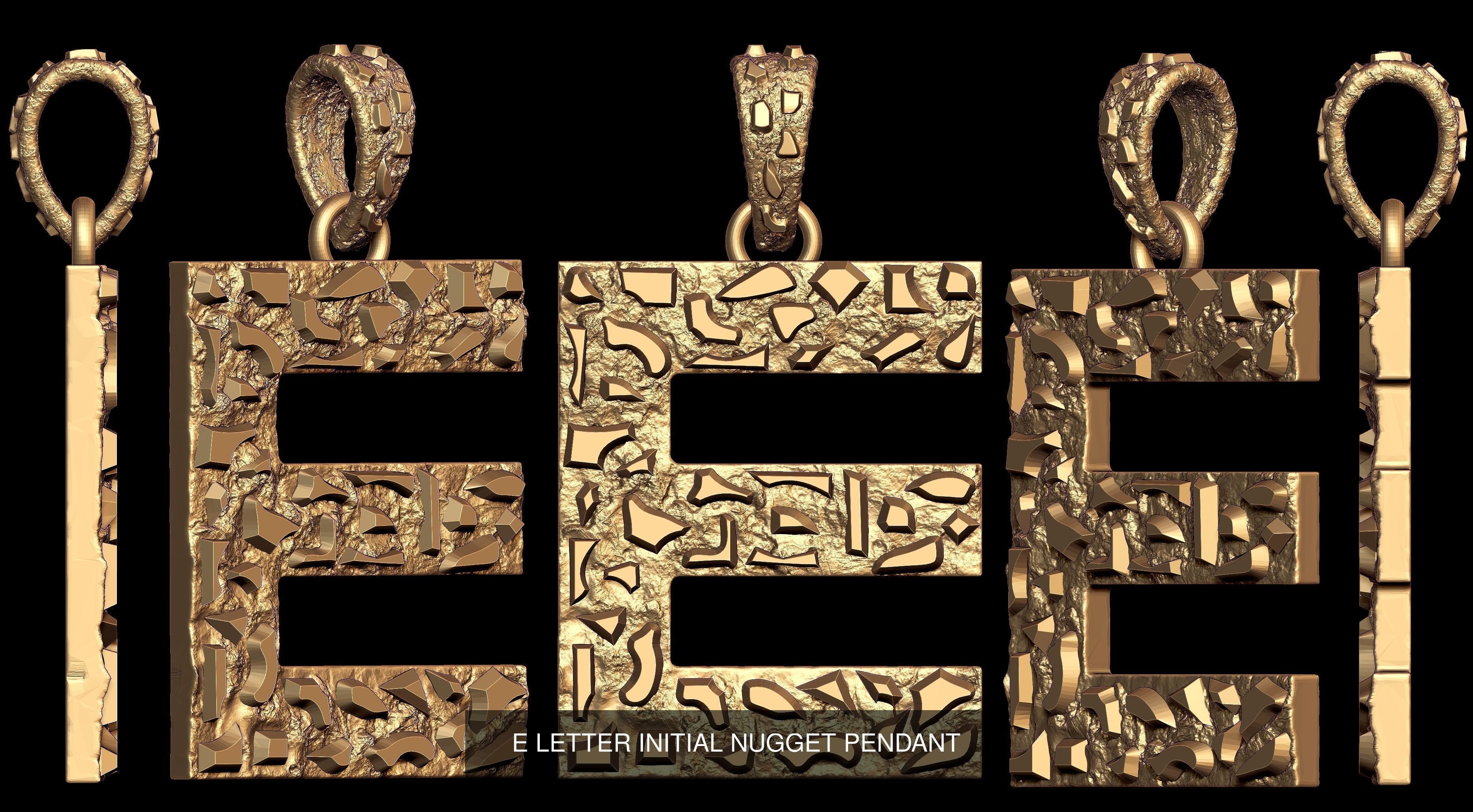 A to Z 26 Letters Nugget Pendant Collection  _9