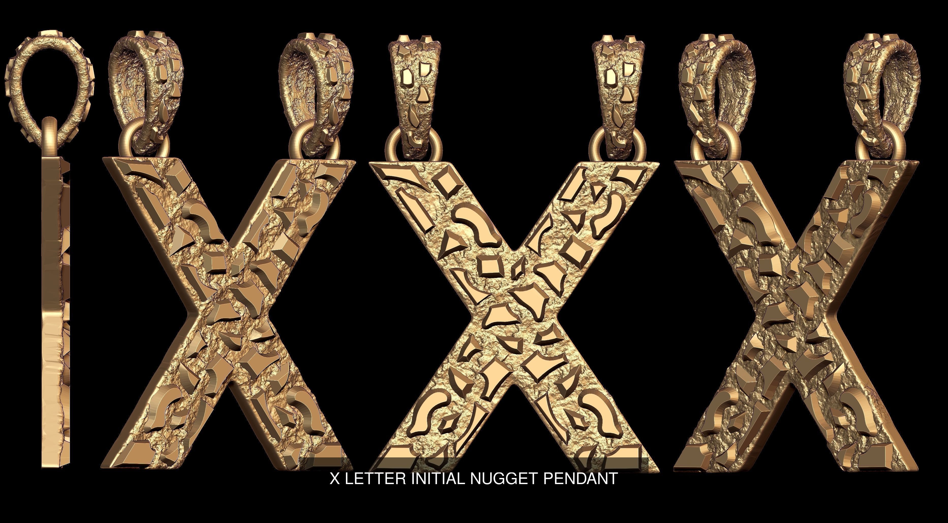 A to Z 26 Letters Nugget Pendant Collection  _28
