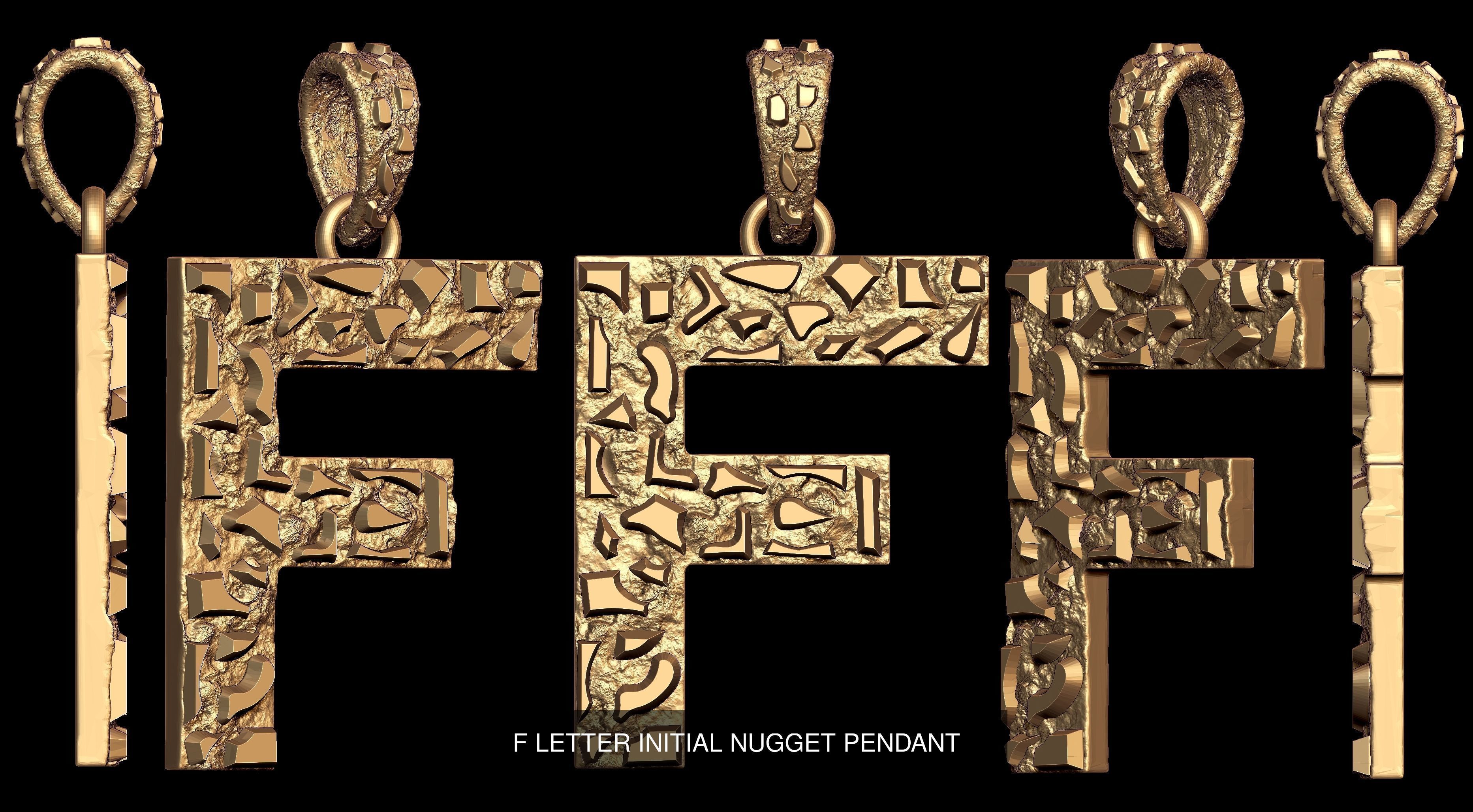 A to Z 26 Letters Nugget Pendant Collection  _10