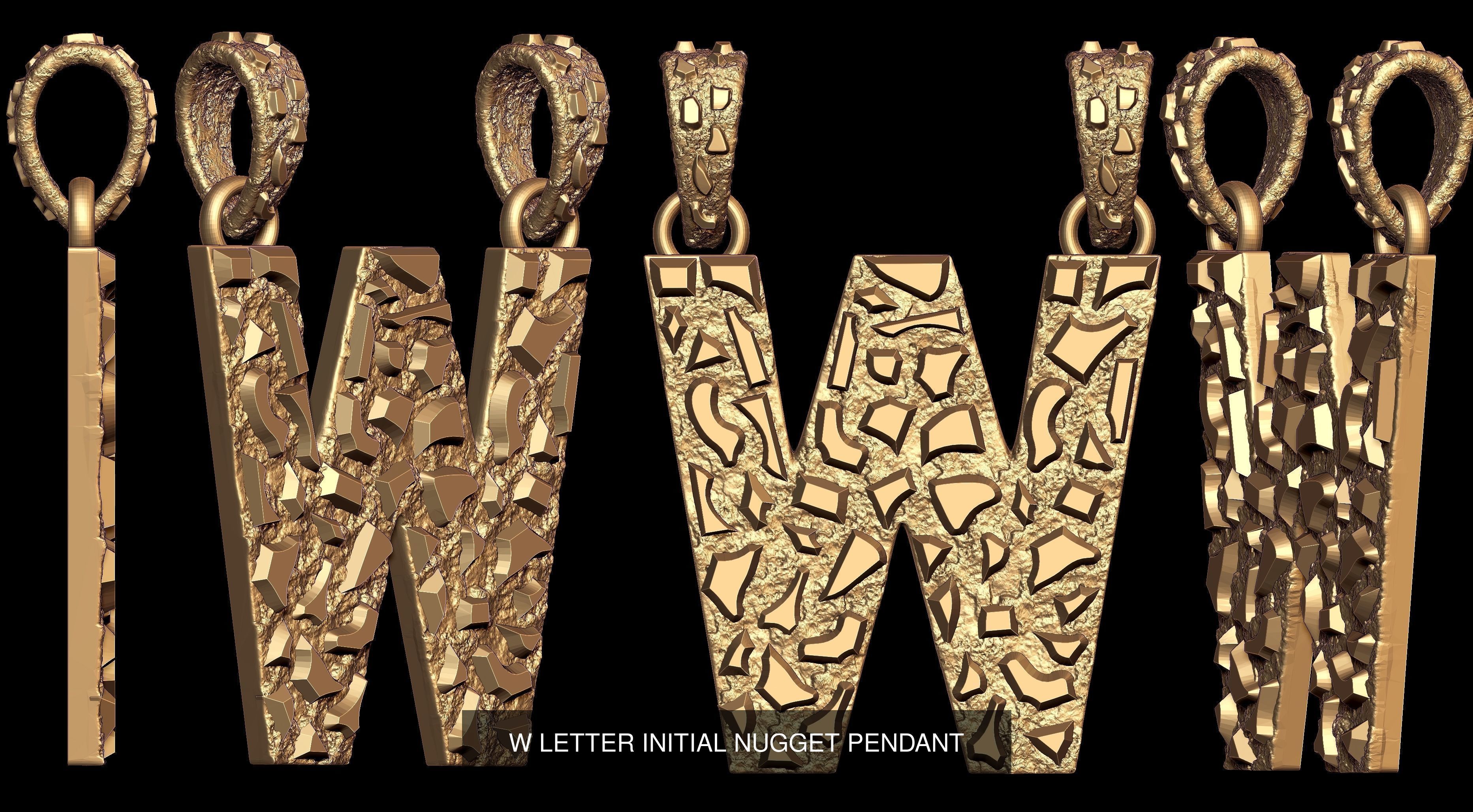 A to Z 26 Letters Nugget Pendant Collection  _27