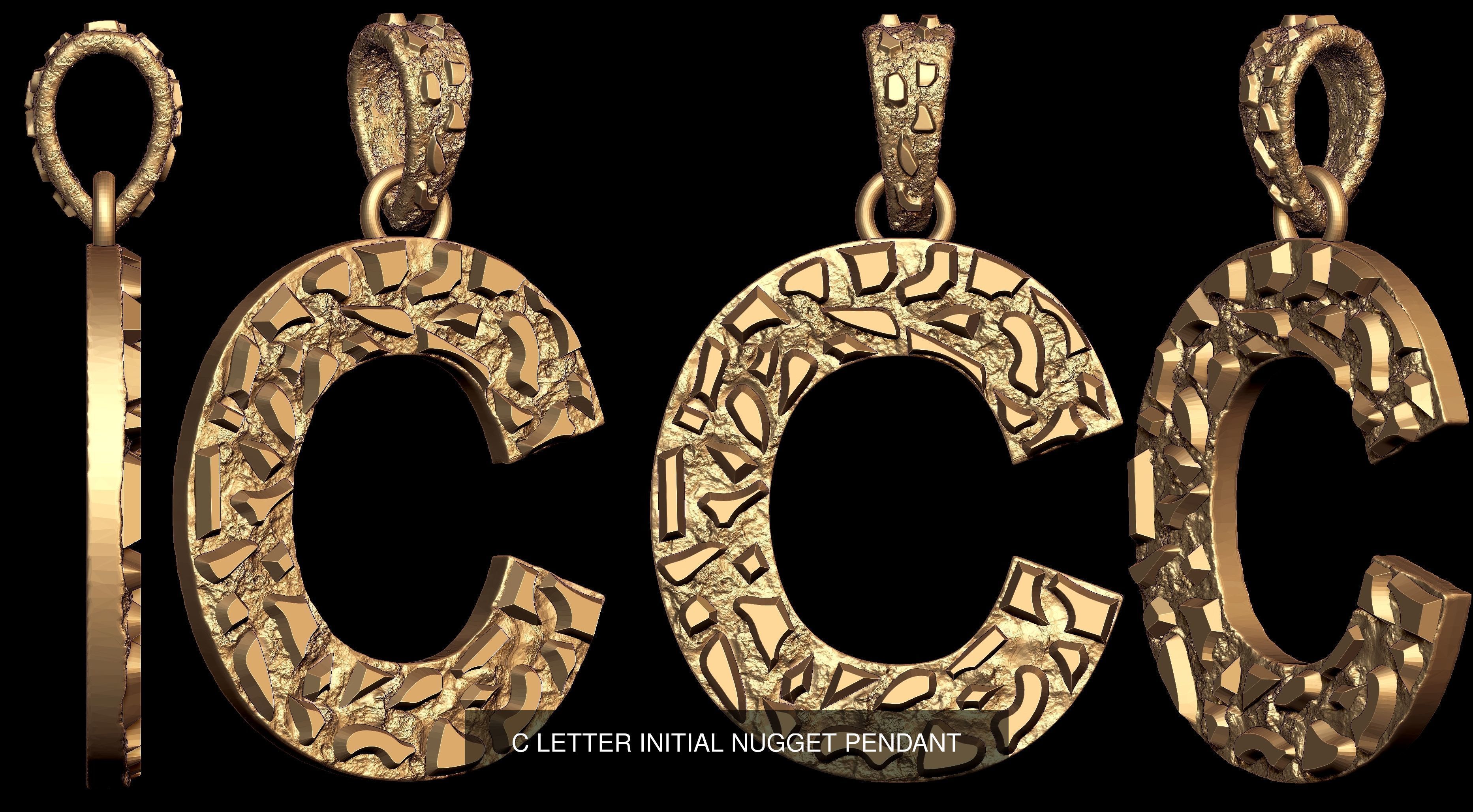 A to Z 26 Letters Nugget Pendant Collection  _7