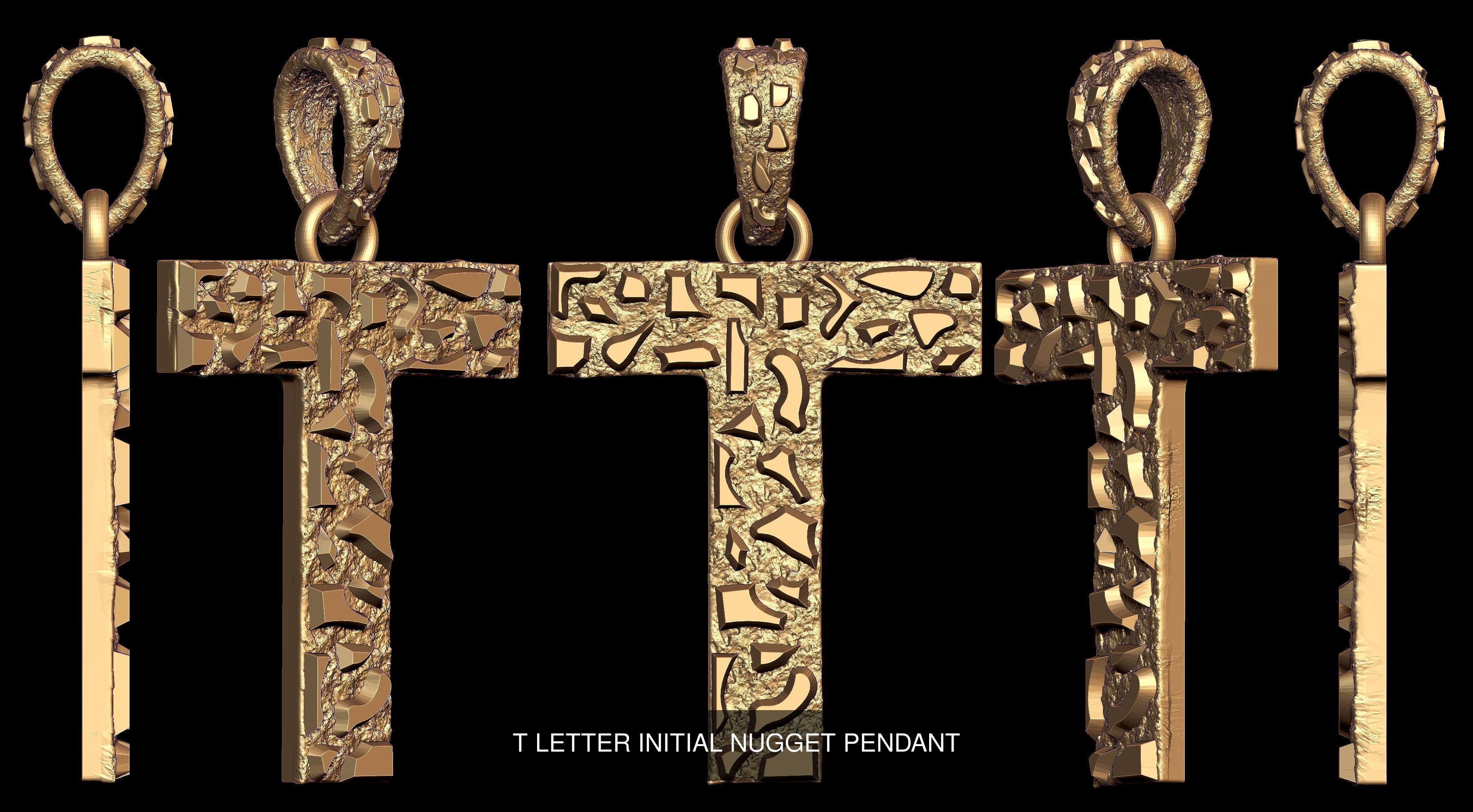 A to Z 26 Letters Nugget Pendant Collection  _24