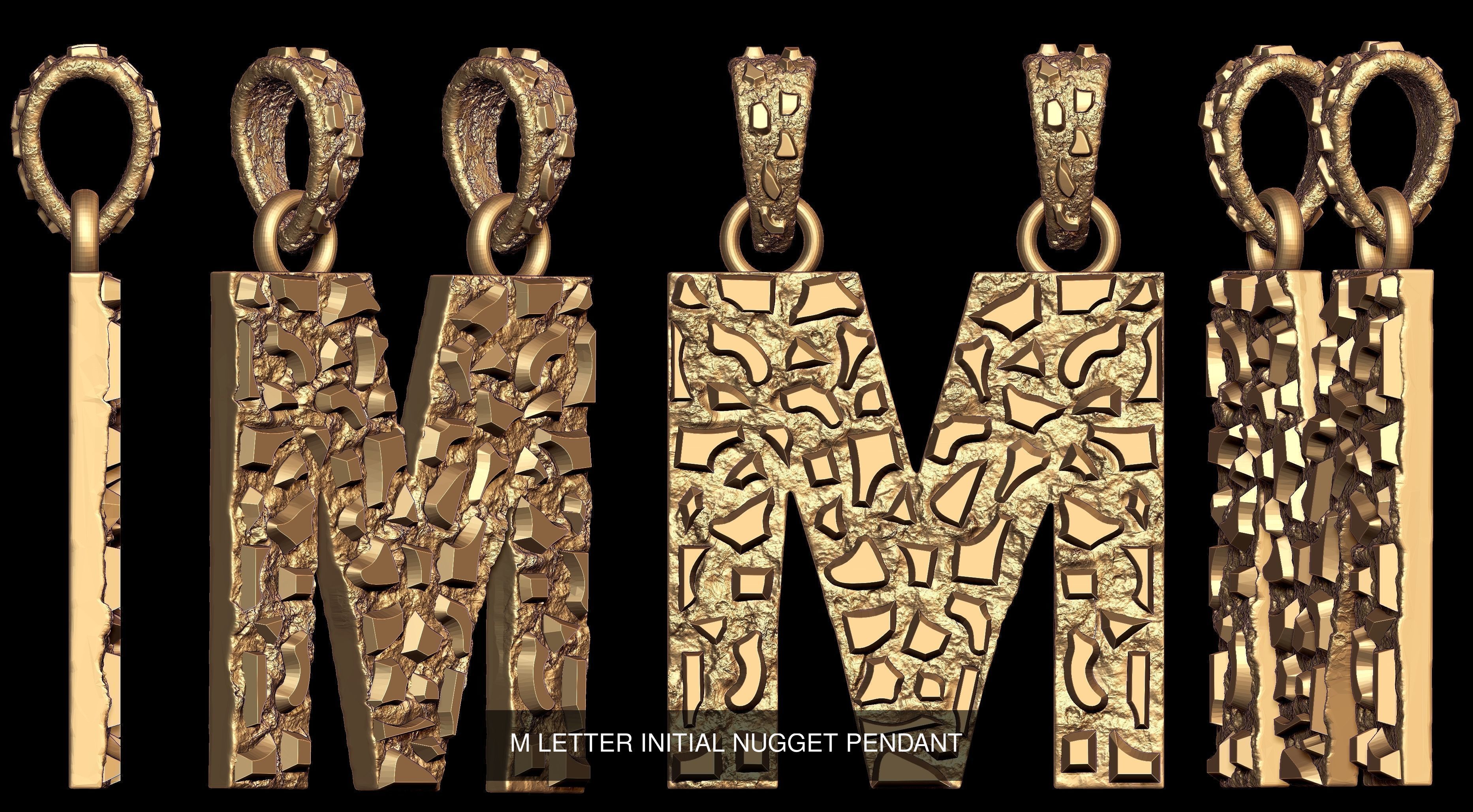 A to Z 26 Letters Nugget Pendant Collection  _17