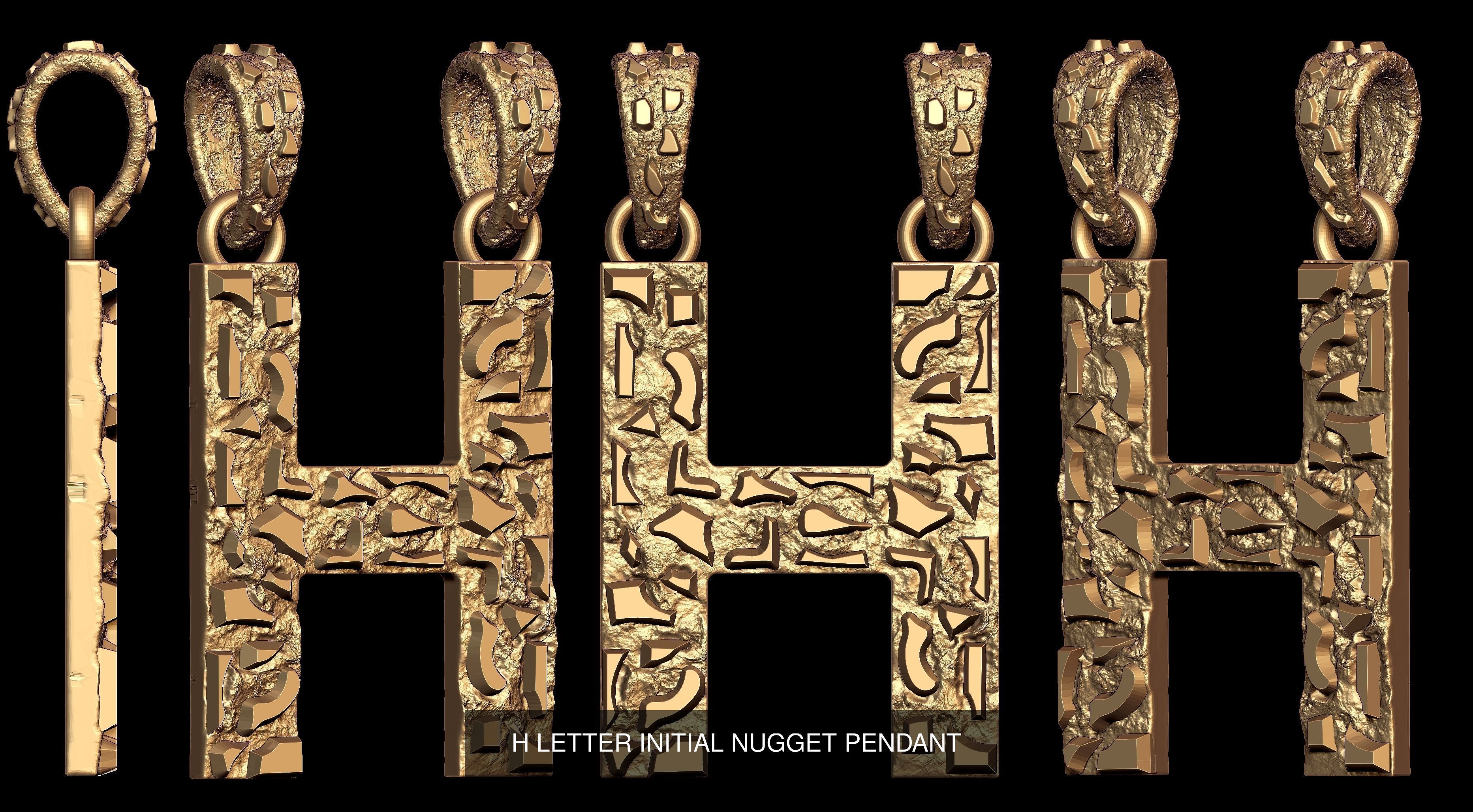 A to Z 26 Letters Nugget Pendant Collection  _12