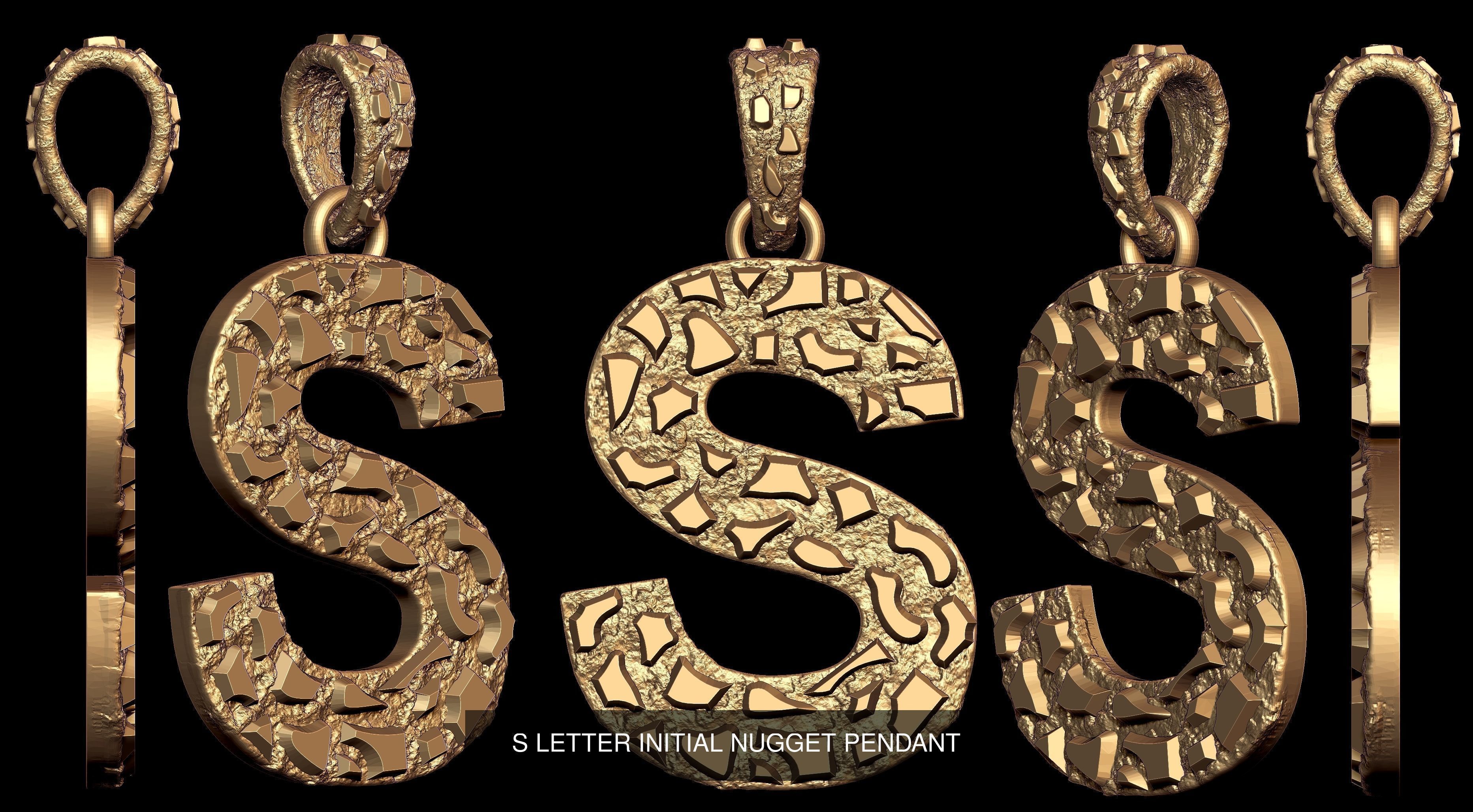 A to Z 26 Letters Nugget Pendant Collection  _23