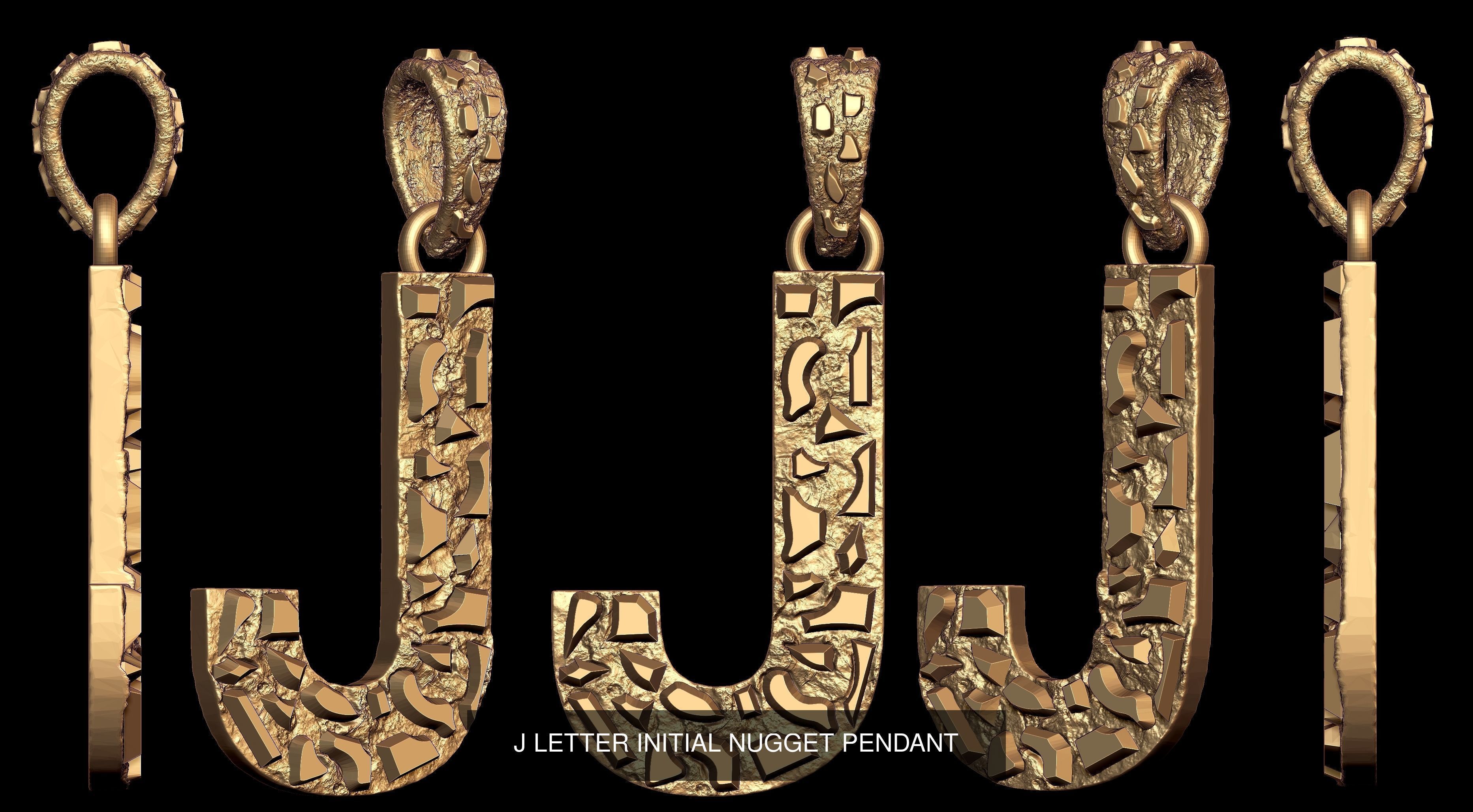 A to Z 26 Letters Nugget Pendant Collection  _14