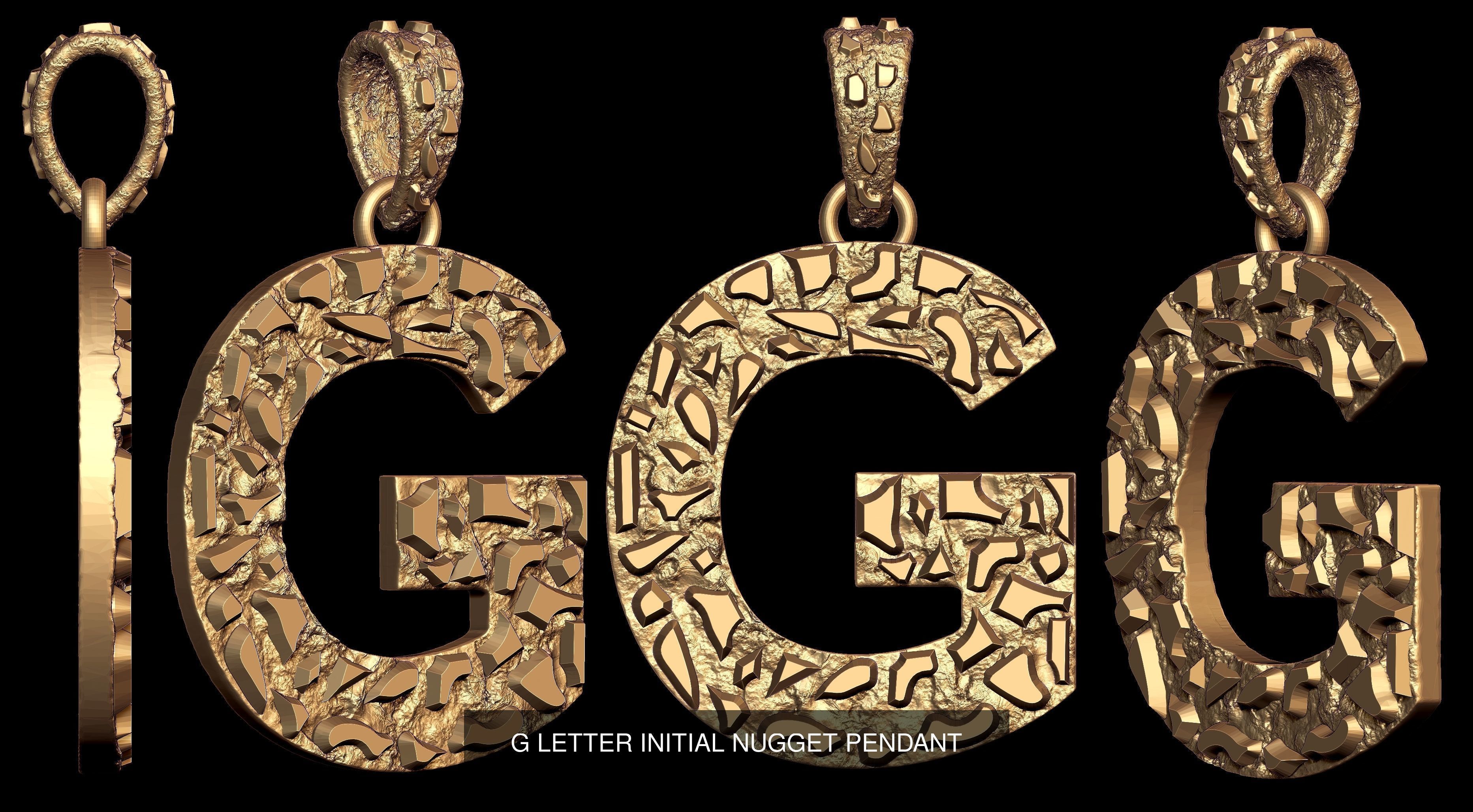 A to Z 26 Letters Nugget Pendant Collection  _11