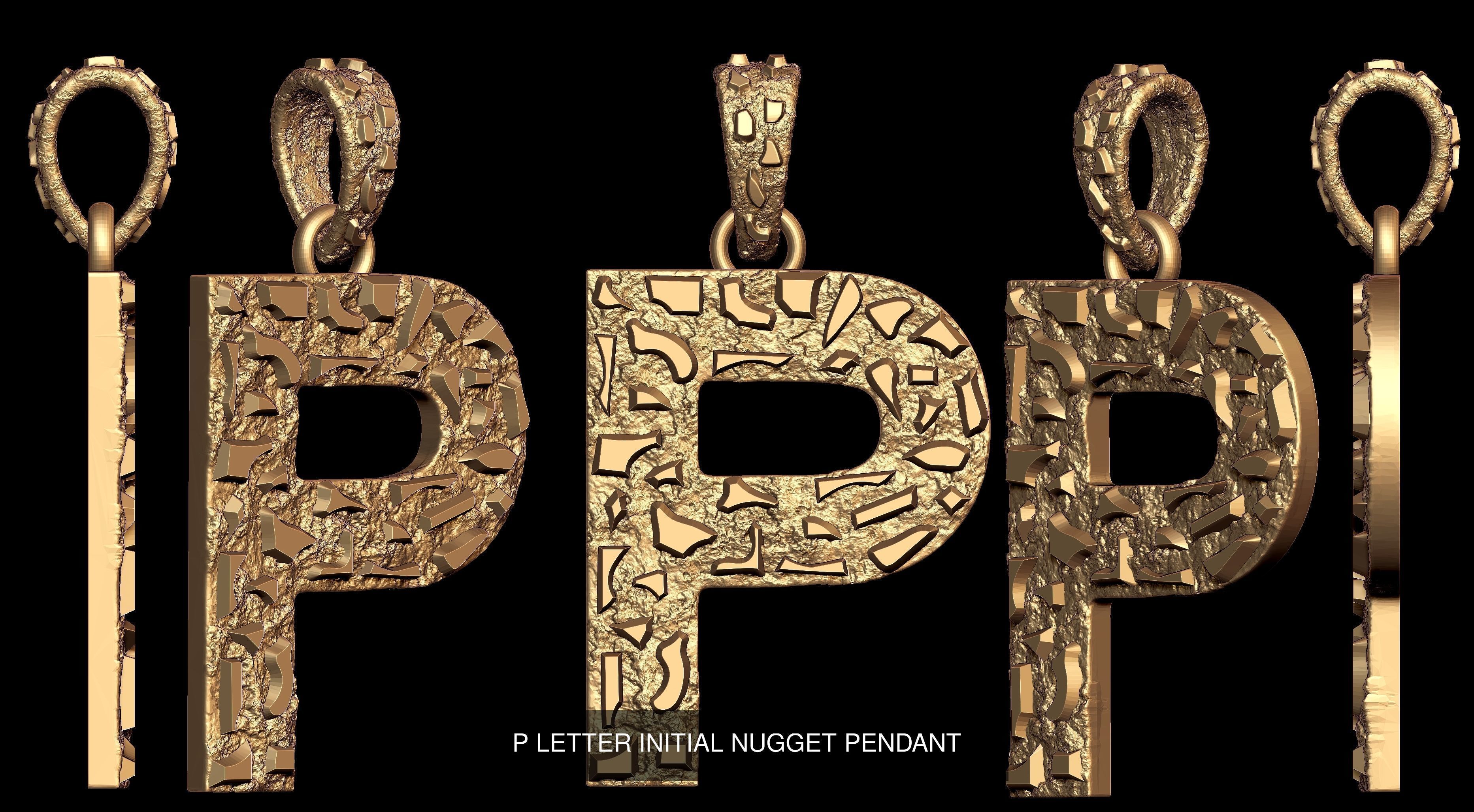 A to Z 26 Letters Nugget Pendant Collection  _20