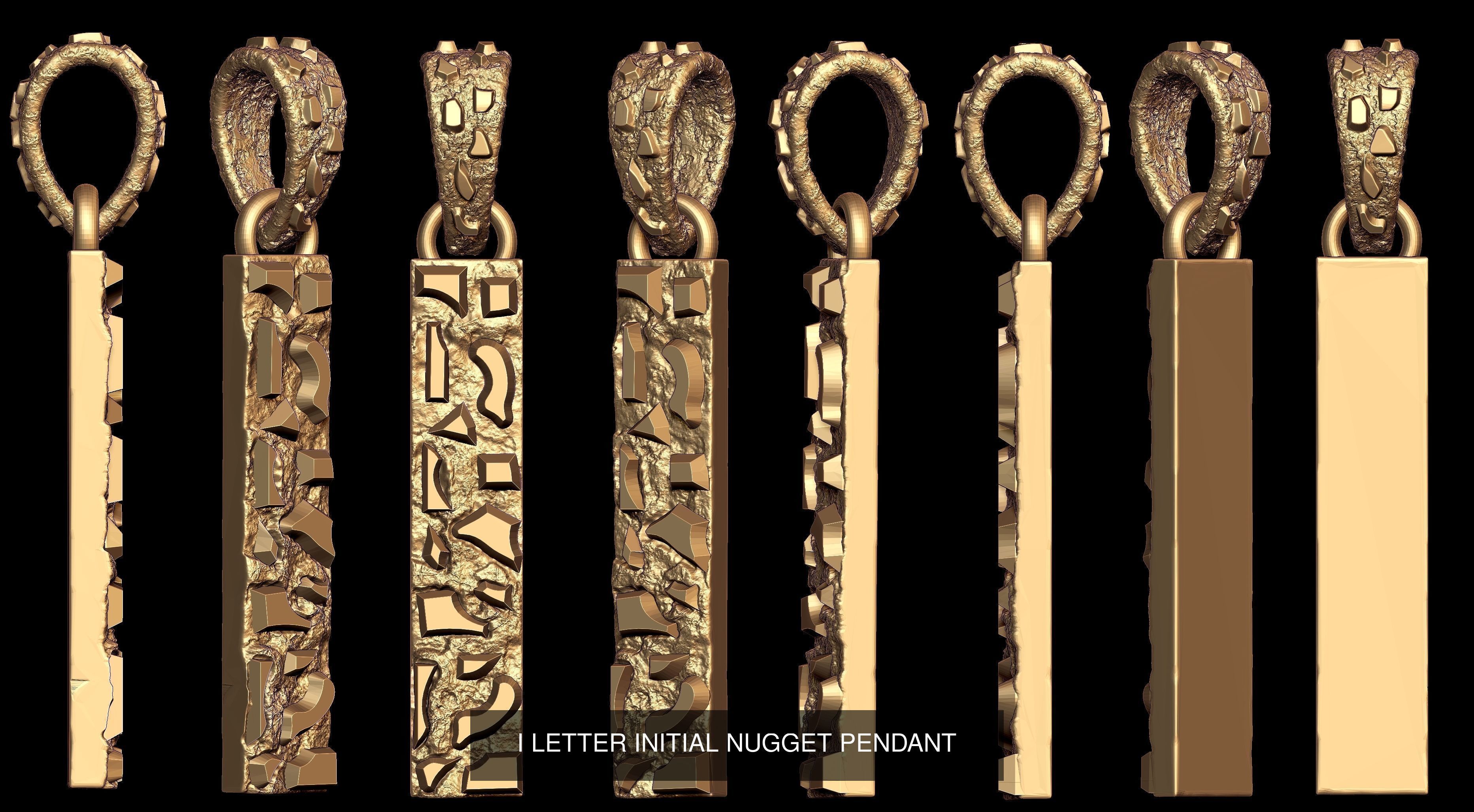 A to Z 26 Letters Nugget Pendant Collection  _13