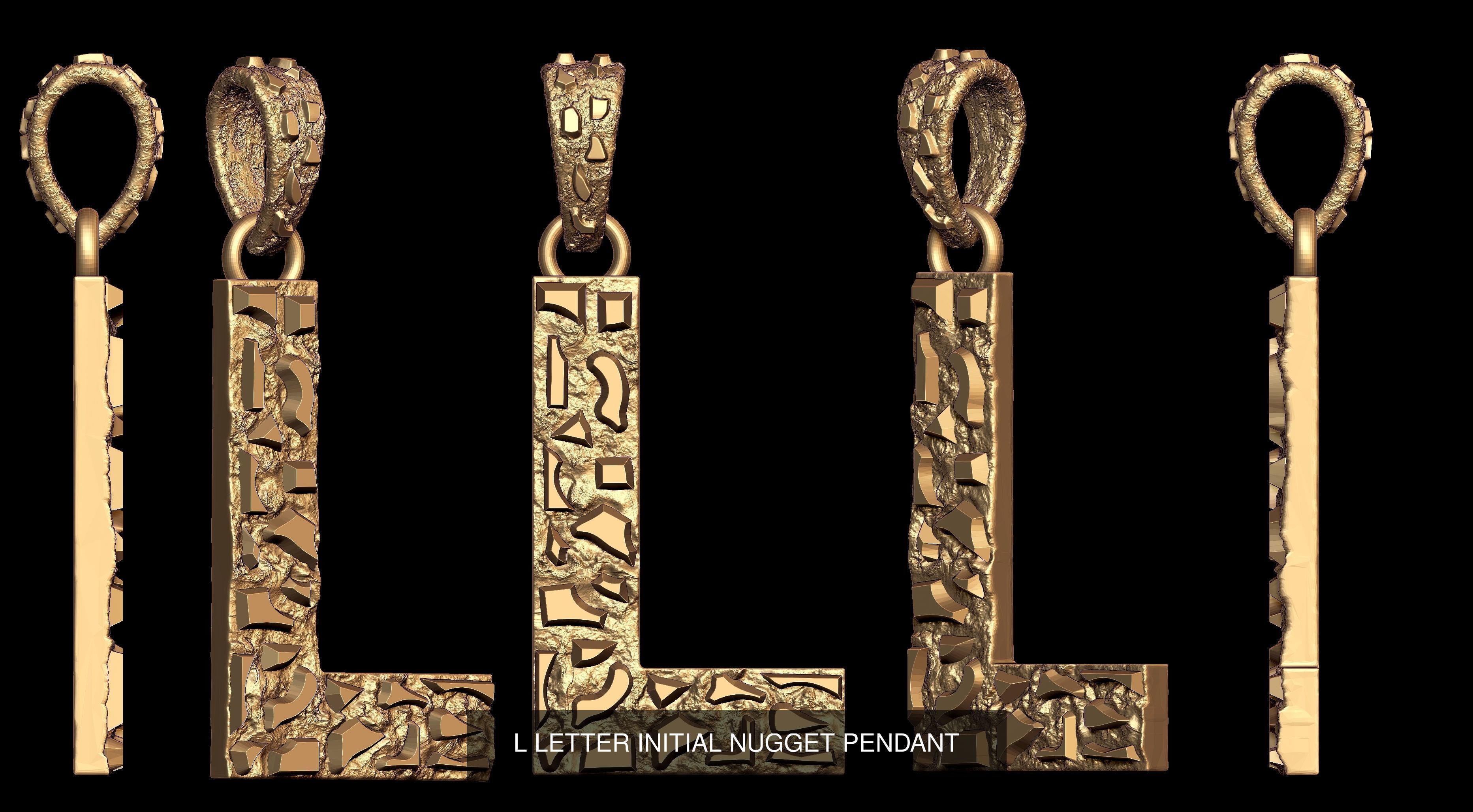 A to Z 26 Letters Nugget Pendant Collection  _16