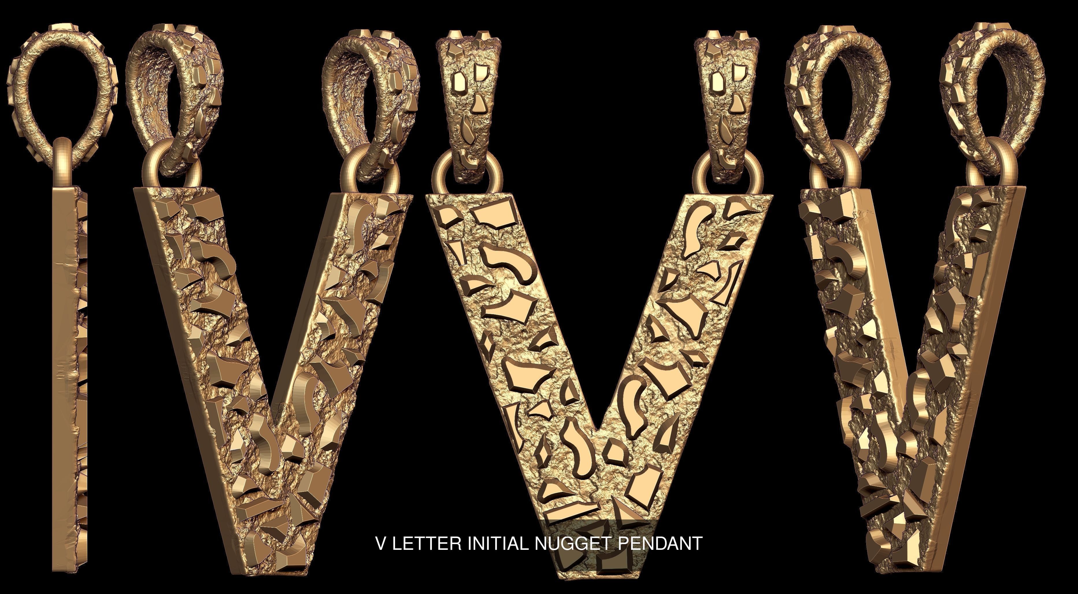 A to Z 26 Letters Nugget Pendant Collection  _26