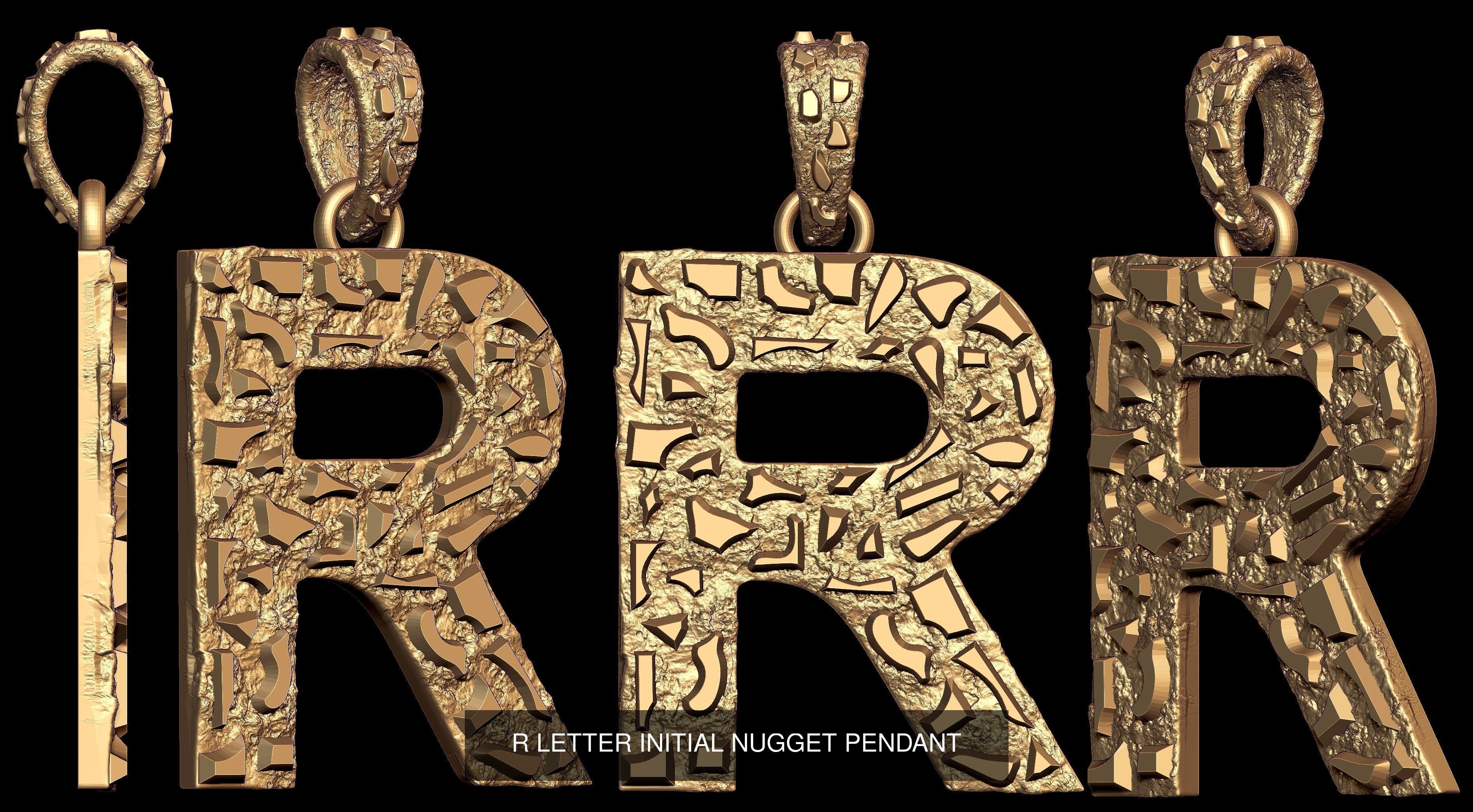 A to Z 26 Letters Nugget Pendant Collection  _22