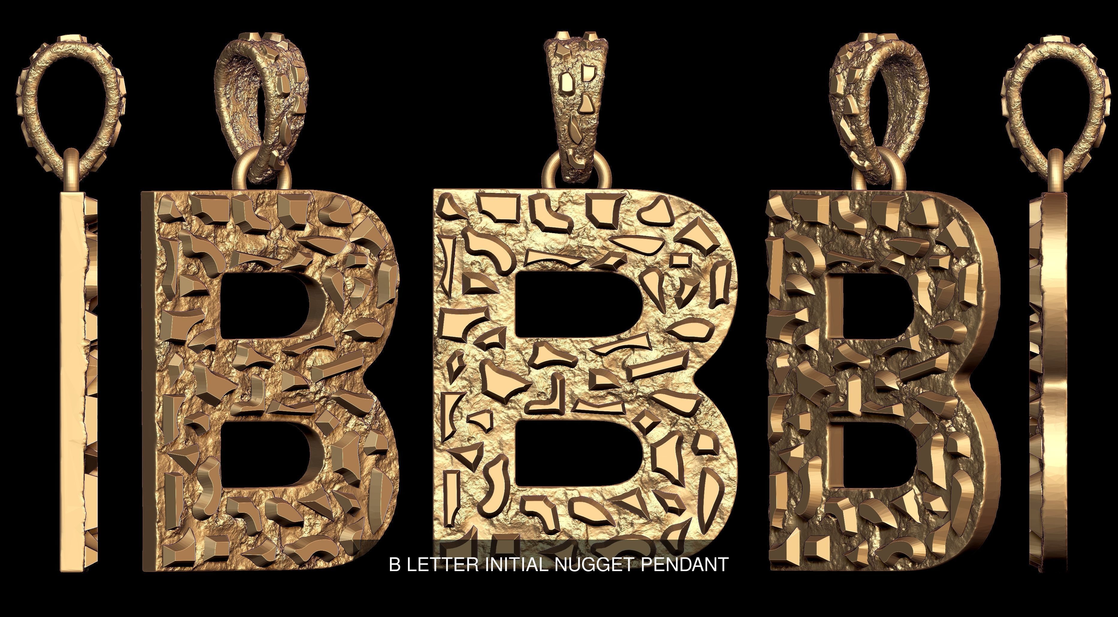A to Z 26 Letters Nugget Pendant Collection  _6