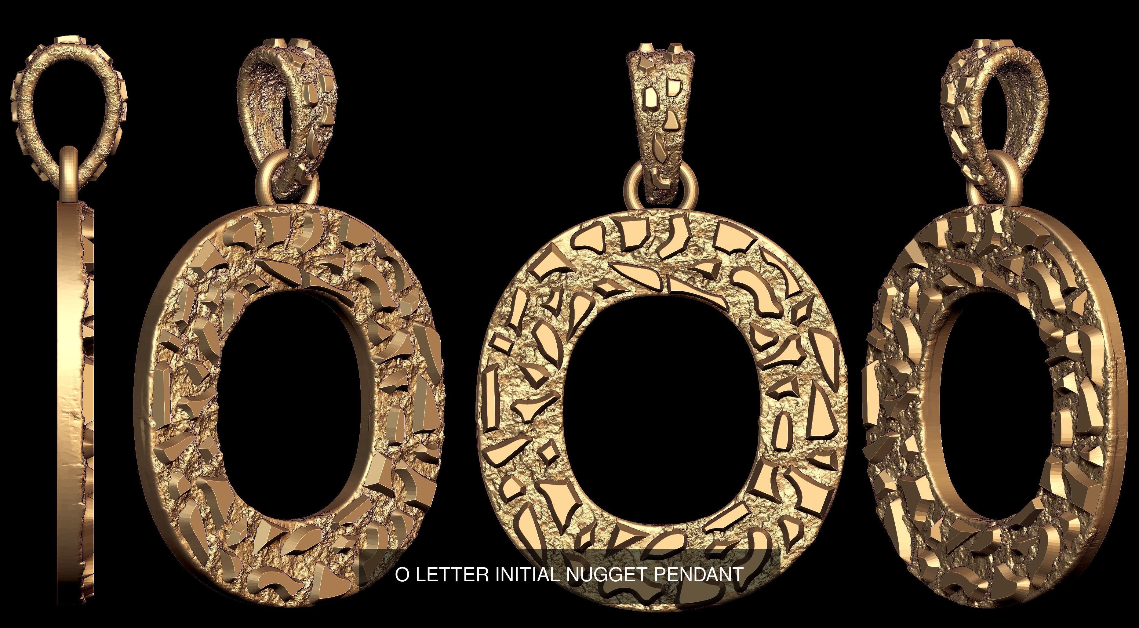 A to Z 26 Letters Nugget Pendant Collection  _19